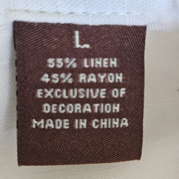 Cubavera White Casual Button Down Shirt Embroidery in Front Short Sleeves Sz L/G - Picture 10 of 12